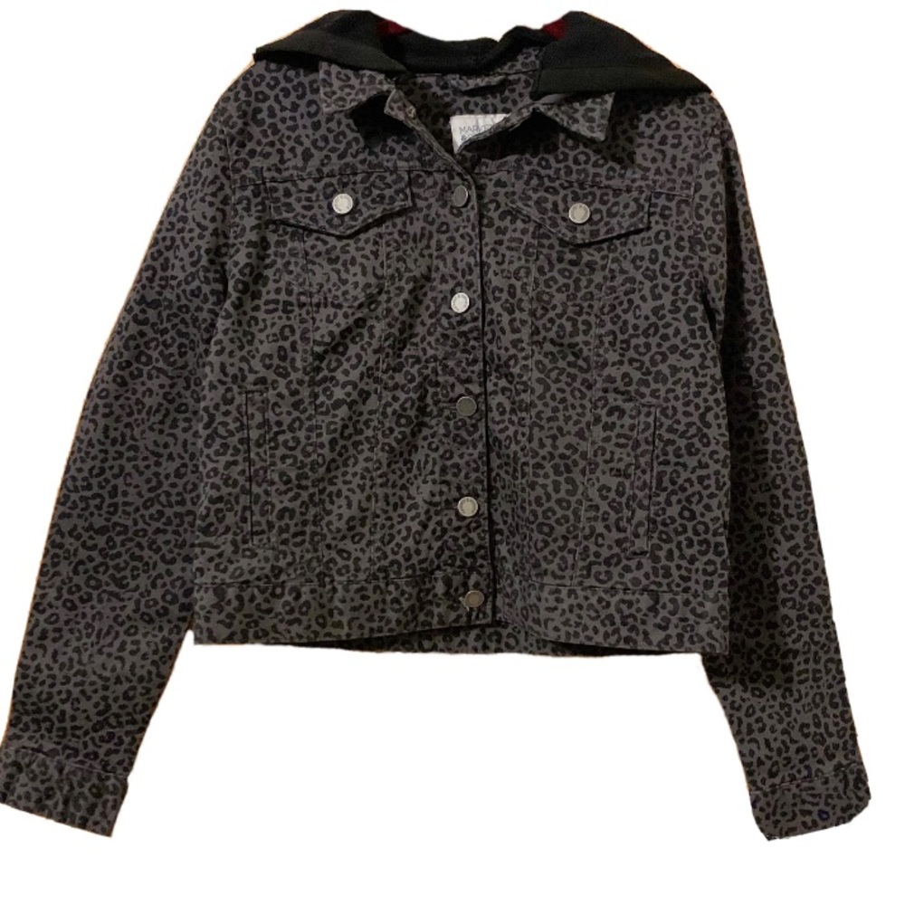 NWT Market & Spruce Leopard Denim Jacket Medium